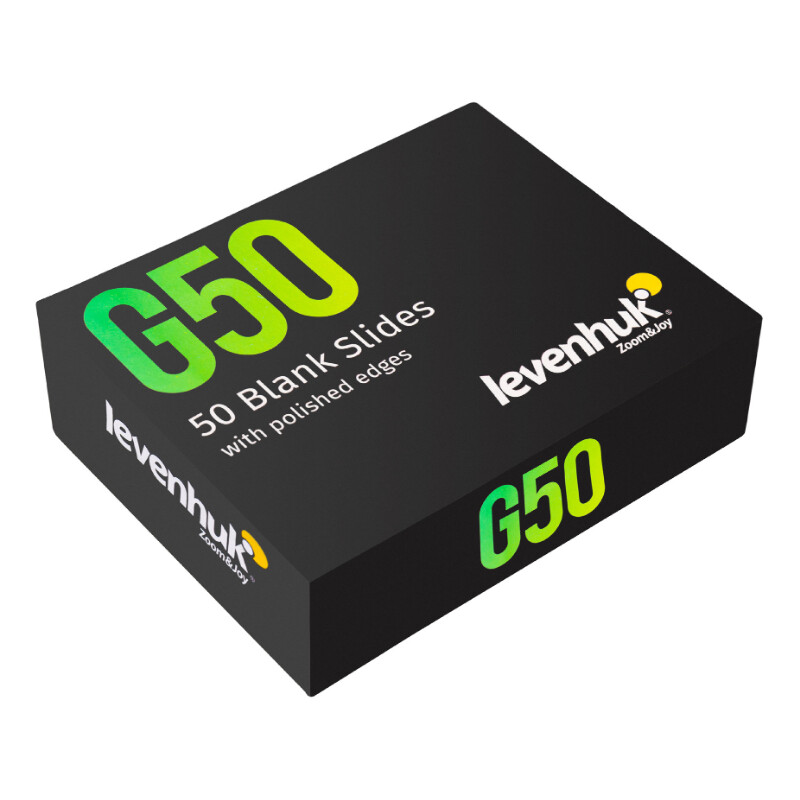 Levenhuk G50 microscope slide, 50 pieces