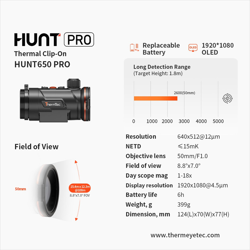 ThermTec Thermal imaging camera Hunt 650 PRO