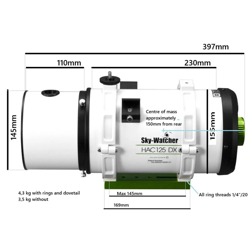 Skywatcher Telescope Astrograph HC 125/250 HAC125DX