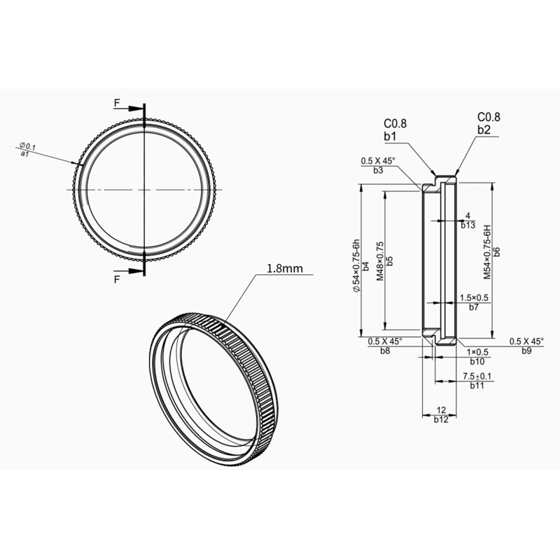 ZWO Extension tube 7.5 mm M54