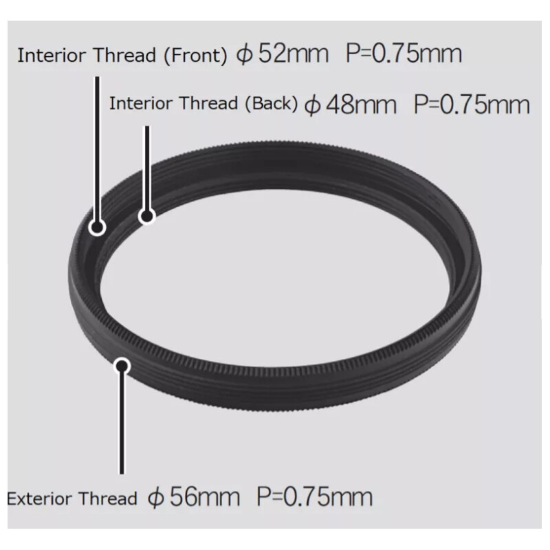 Vixen M56 filter adapter for M48mm and M52mm filter threads