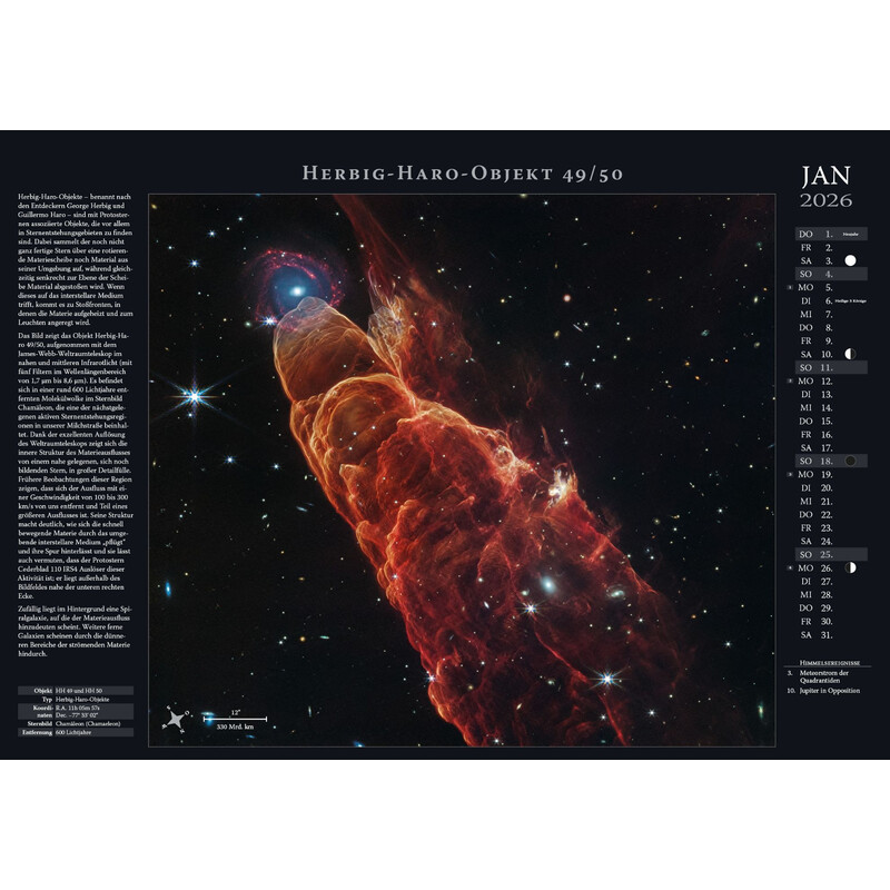 Astronomie-Verlag Calendar Weltraum-Kalender 2026