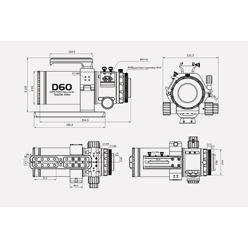 ToupTek Apochromatic refractor HOPE D60 60/280 f/4.66