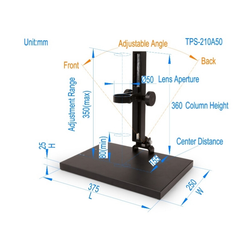 ToupTek Microscope Zoom-Objektiv Set TZM0880D, Zoom 0.8-8x, 1x C-mount, inkl. Polarisations-Ringlicht