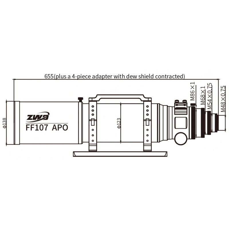 ZWO Apochromatic refractor AP 107/749 FF107