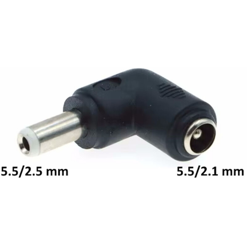 Pierro Astro Angled plug 5.5/2.1 mm to 5.5/2.5 mm