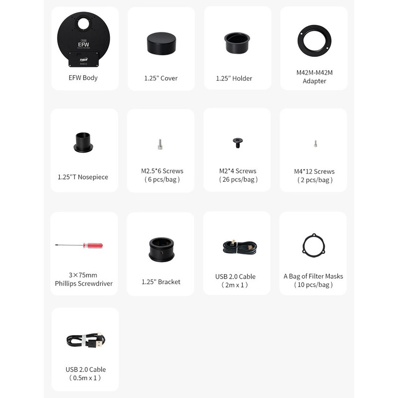 ZWO Filter wheel EFW 7x 36 mm