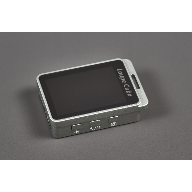 FPS Magic Loupe Cube electronic magnifying glass – compact, 7x to 19x zoom, UV light & 2.4" display
