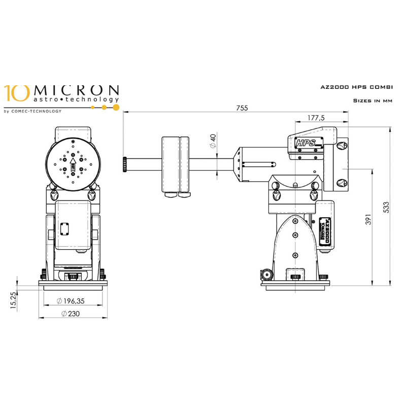10Micron Mount AZ 2000 HPS Combi