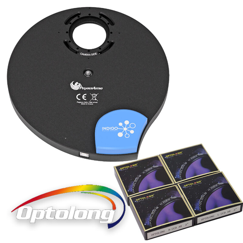 PegasusAstro Indigo filter wheel + Optolong LRGB filters 2"