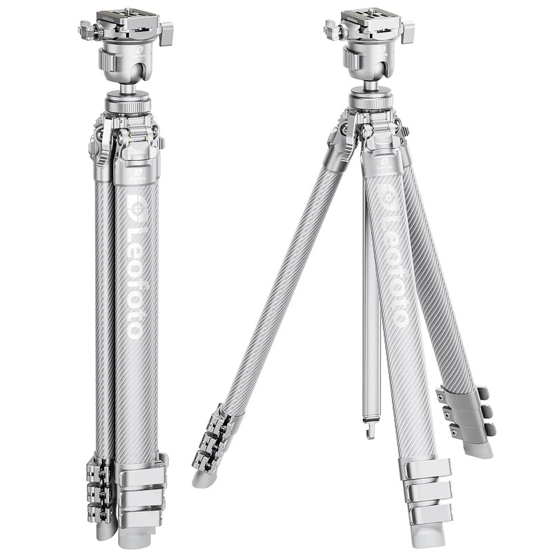 Leofoto Carbon tripod AZ-204C+LH-30R Azure Full Silver