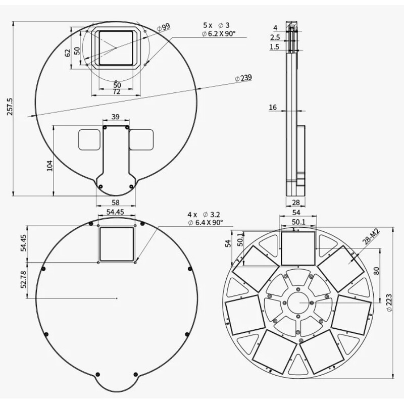 ZWO Filter wheel EFW 7x 50 mm