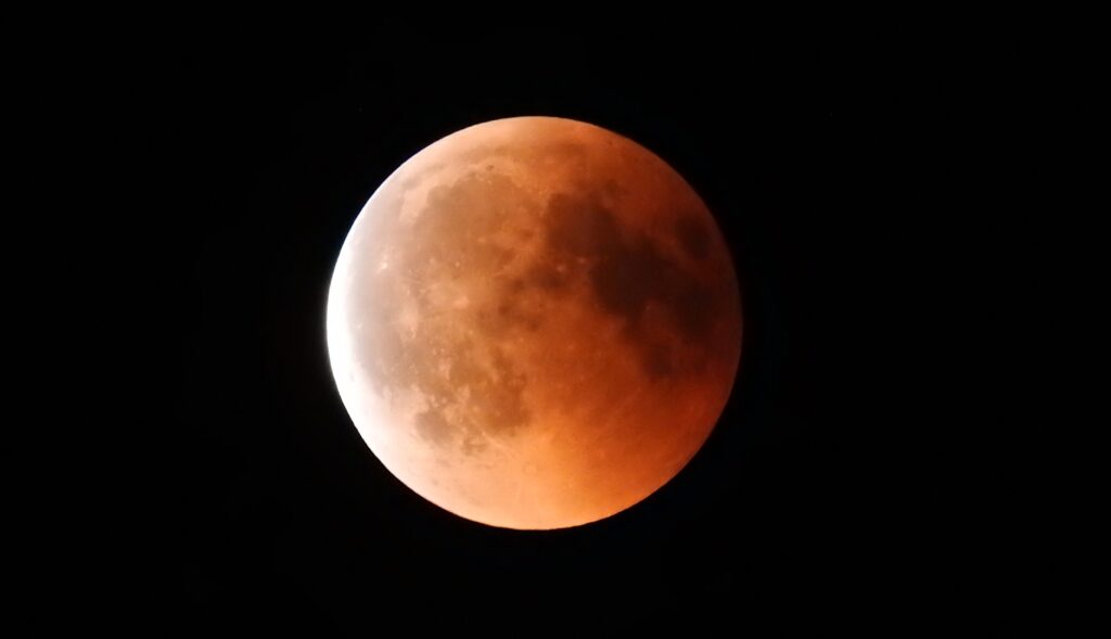 Lunar eclipse shortly before the end